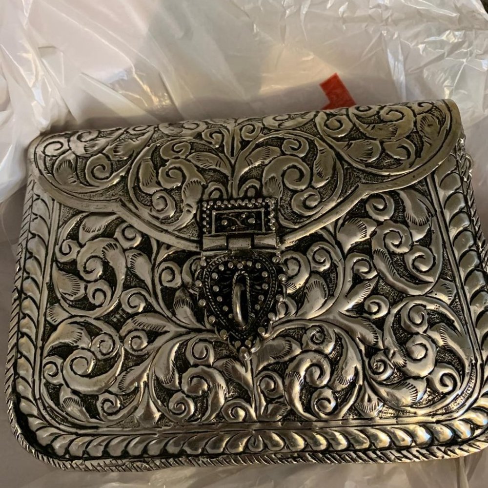 From St Xavier  Metal Atria Clutch/ Crossbody